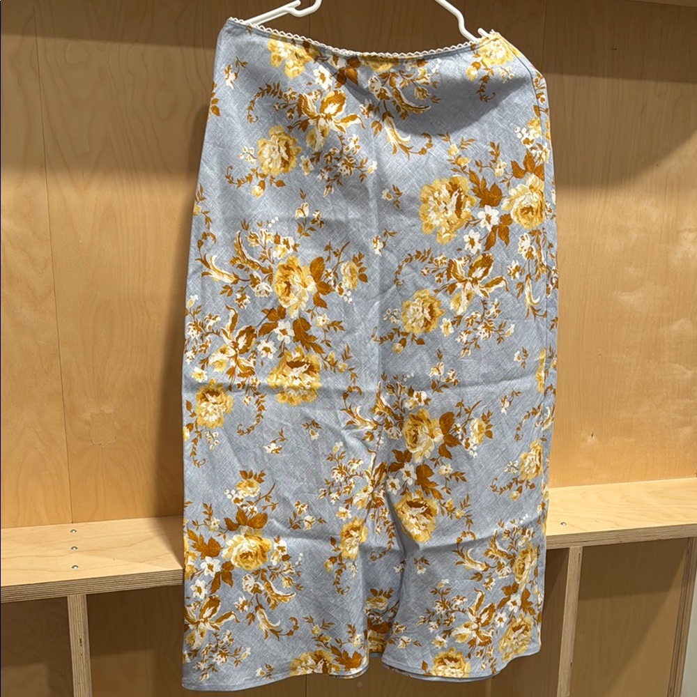 Reformation Floral Blue and Yellow Skirt - small